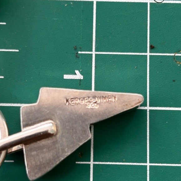 Artisan Gemstone Sterling Lightening Bolt Pendant Necklace Signed Final Price - Picture 3 of 6